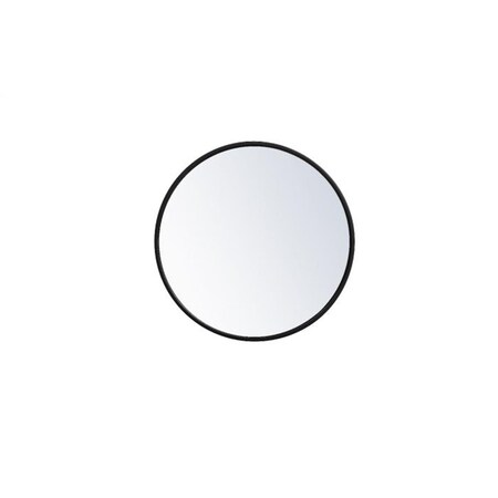 Blueprints 18 in. Metal Frame Round Mirror, Black BL2571275